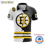 NHL Boston Bruins Personalize Home Mix Away Kits Polo Shirts