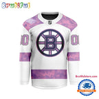 NHL Boston Bruins Personalized Hockey Fights Cancer Design Jersey