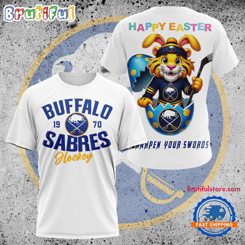 NHL Buffalo Sabres Hockey Team Mascot Design Happy Easter Day T Shirt