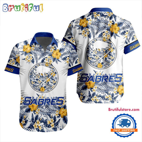 NHL Buffalo Sabres Special Flower Tropical Design Hawaiian Button Shirt