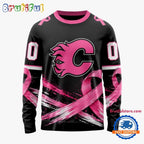NHL Calgary Flames 2026 Hockey Pink Fights Breast Cancer Design Hoodie, TShirt, Sweatshirt