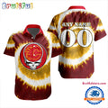 NHL Calgary Flames Grateful Dead Tie-Dye Hawaiian Design Button Shirt
