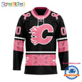 NHL Calgary Flames In October We Wear Pink Breast Cancer Design Hockey Jersey