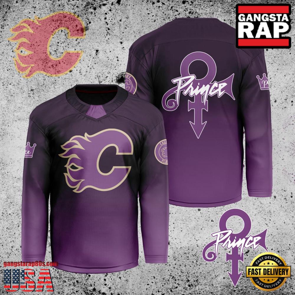 NHL Custom Name Number Calgary Flames Prince New Design Hockey Jersey