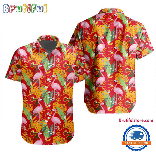 NHL Calgary Flames Special Flamingo Hawaiian Design Button Shirt