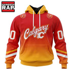 NHL Calgary Flames Special Retro Gradient Design Hoodie, T Shirt