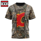 NHL Calgary Flames Specialized Unisex Vest Kits With Realtree Camo Hoodie, T Shirt