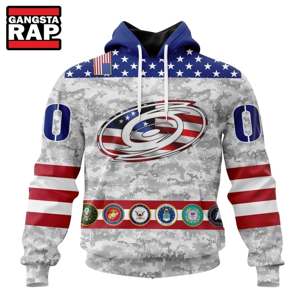 NHL Carolina Hurricanes Armed Forces Appreciation Design Hoodie, T Shirt