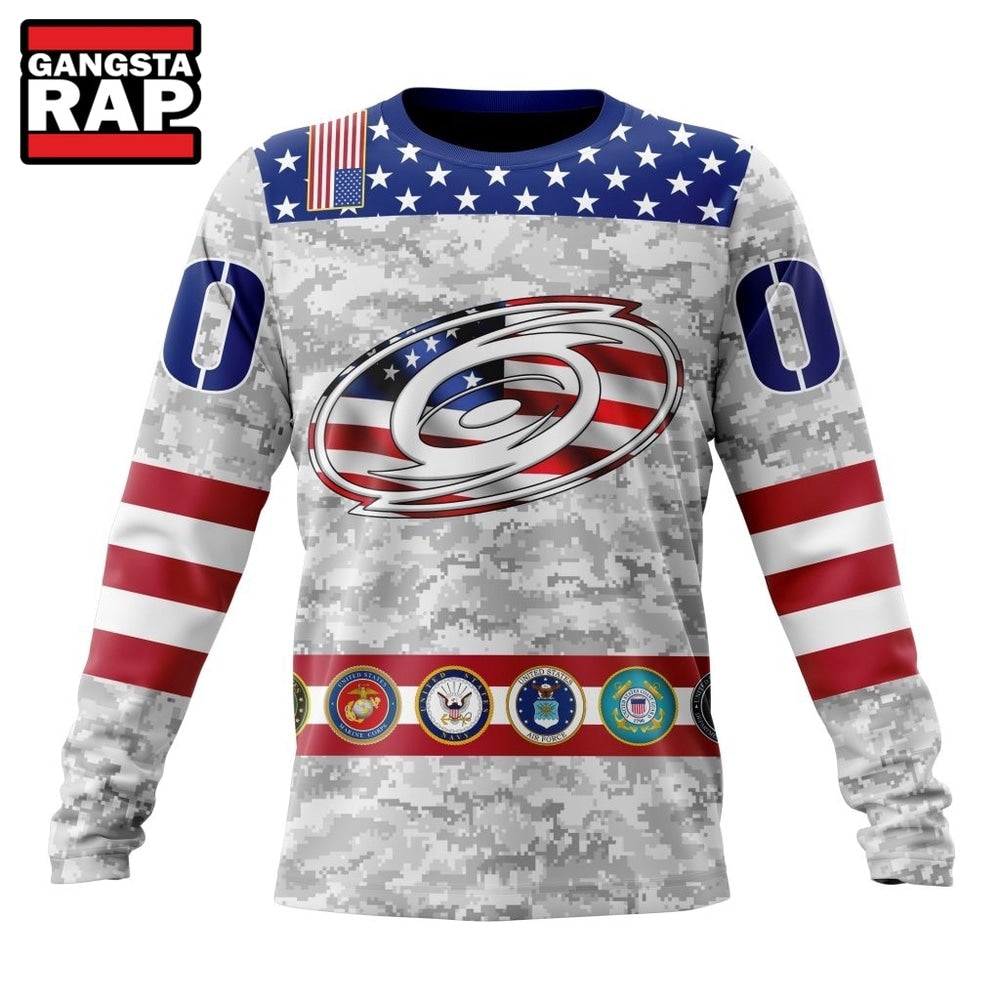 NHL Carolina Hurricanes Armed Forces Appreciation Design Hoodie, T Shirt