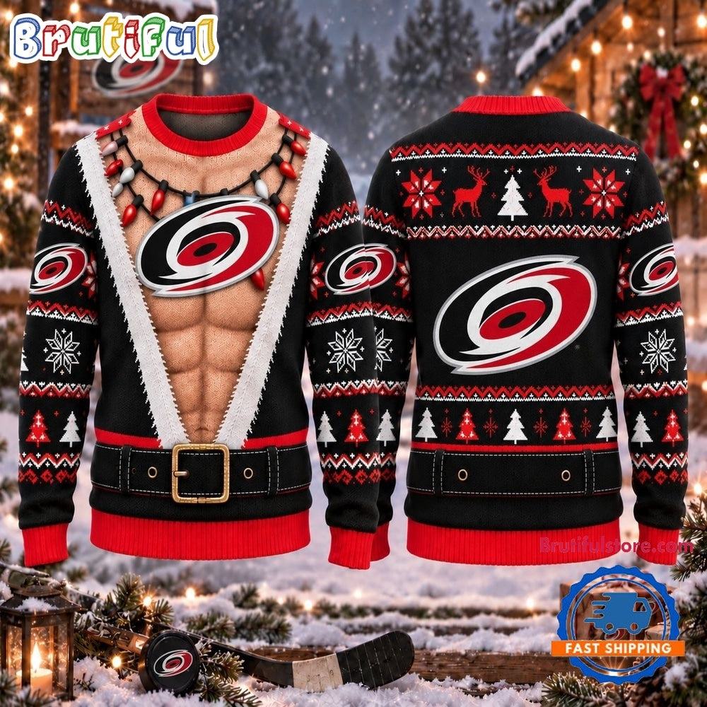 NHL Carolina Hurricanes Funny Body Christmas Ugly Sweater