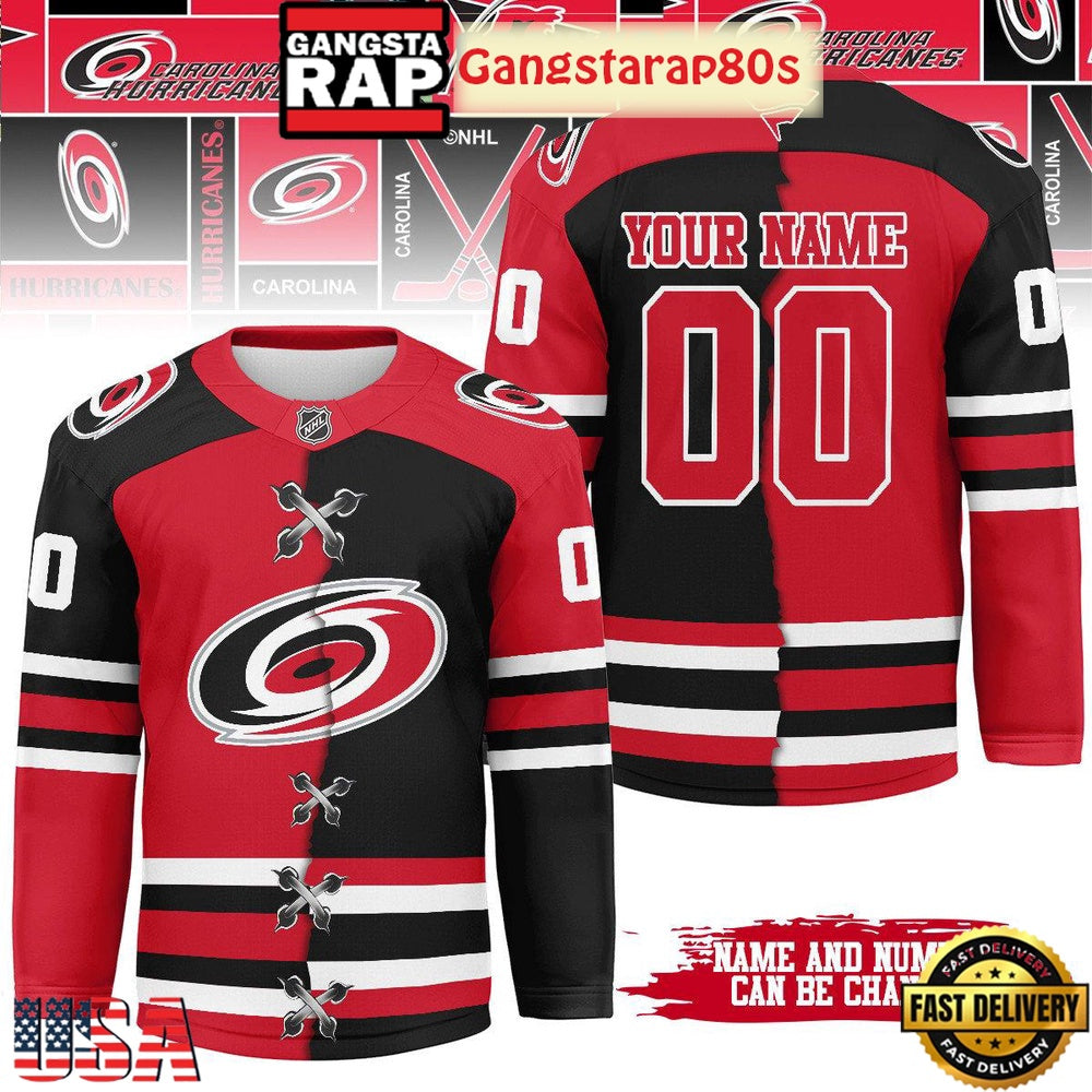 NHL Carolina Hurricanes Mix Home Away 2025 Custom Hockey Jersey