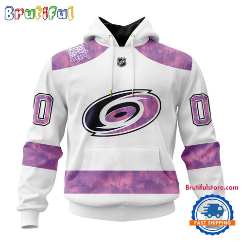 NHL Carolina Hurricanes Personalized Hockey Fight Cancer Design Limited New Hoodie, Hockey Fight Cancer 3D Shirt