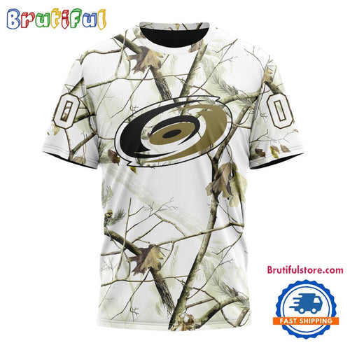 NHL Carolina Hurricanes Special White Winter Hunting Camo T Shirt, Hoodie, Sweatshirt