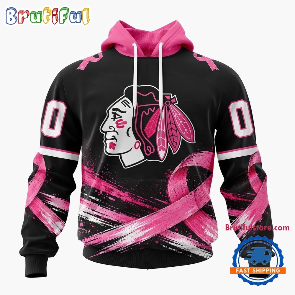 NHL Chicago Blackhawks 2026 Hockey Pink Fights Breast Cancer Design Hoodie, TShirt, Sweatshirt