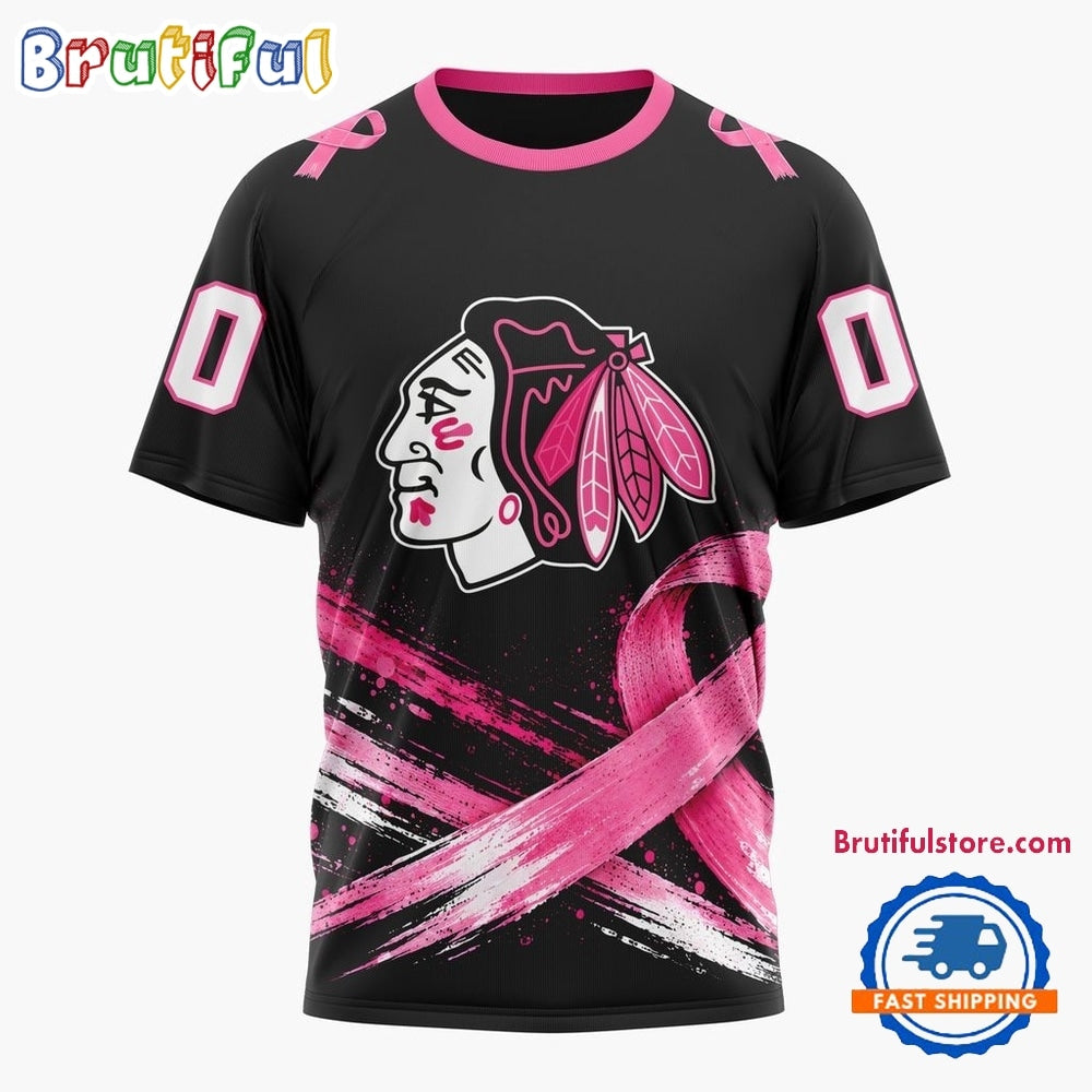 NHL Chicago Blackhawks 2026 Hockey Pink Fights Breast Cancer Design Hoodie, TShirt, Sweatshirt