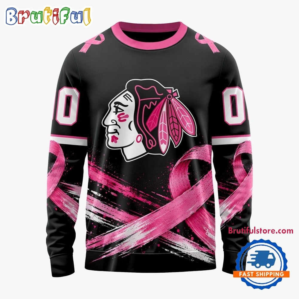 NHL Chicago Blackhawks 2026 Hockey Pink Fights Breast Cancer Design Hoodie, TShirt, Sweatshirt