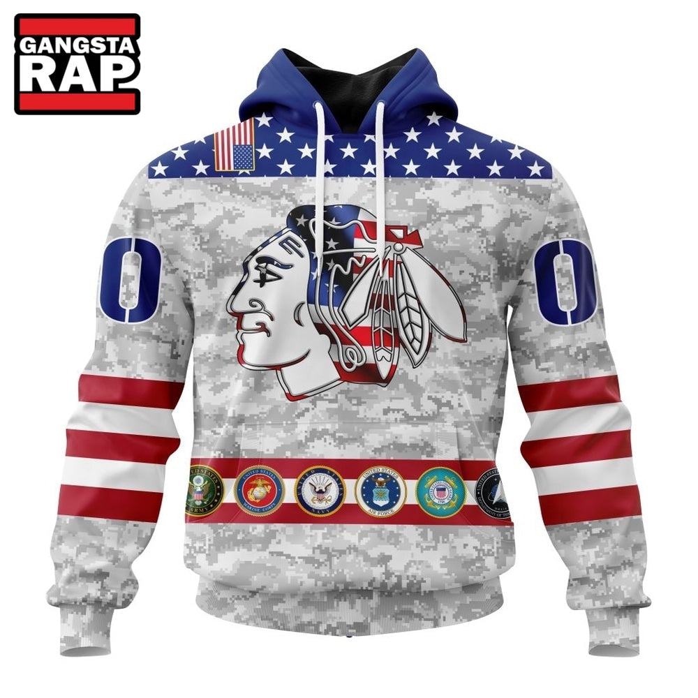 NHL Chicago Blackhawks Armed Forces Appreciation Design Hoodie, T Shirt