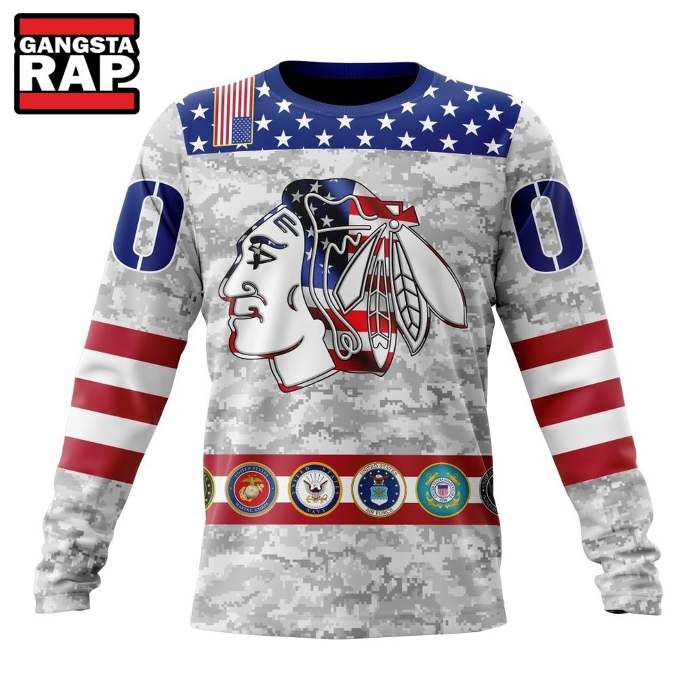 NHL Chicago Blackhawks Armed Forces Appreciation Design Hoodie, T Shirt