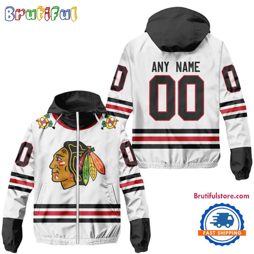 NHL Chicago Blackhawks Away Windbreaker Outdoor Jacket, Personalized Hockey Team Jacket Outfits