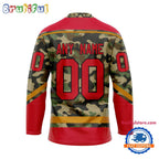 NHL Chicago Blackhawks Camo Veterans Custom Hockey Jersey