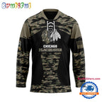 NHL Chicago Blackhawks Custom Honoring Veterans Camo Hockey Jersey