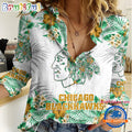 NHL Chicago Blackhawks Hockey Team Hawaiian Design Women’s Casual Shirt