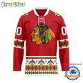 NHL Chicago Blackhawks Personalized Native American Hockey Jersey