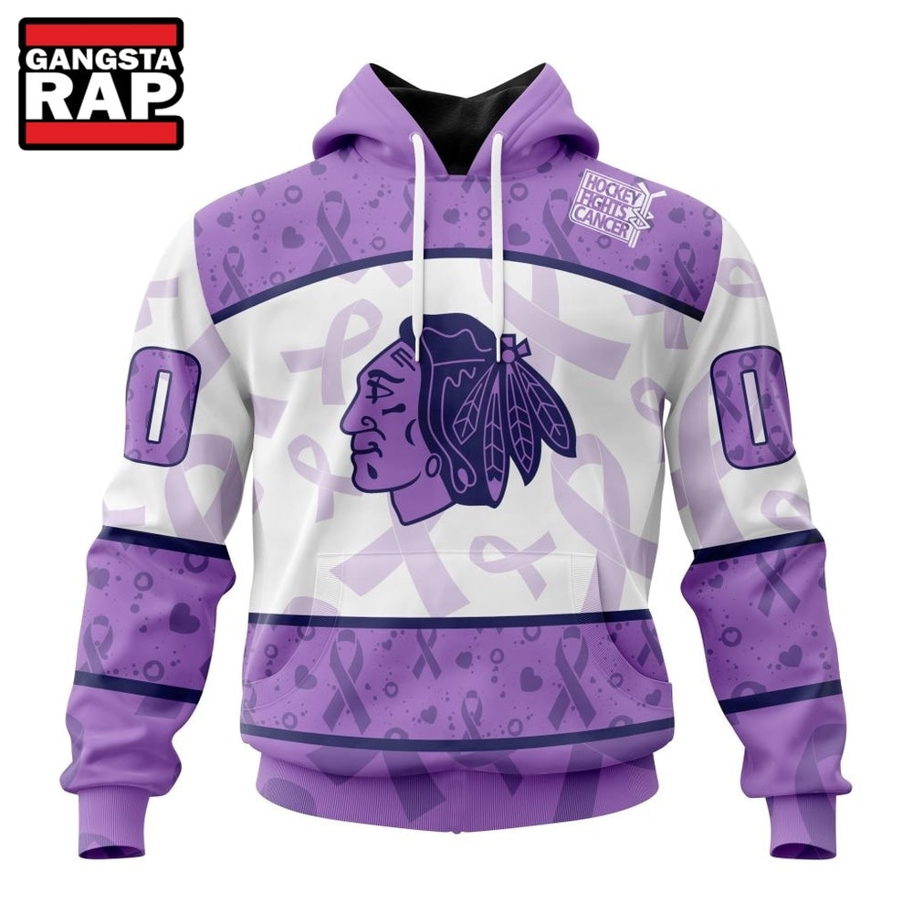 NHL Chicago Blackhawks Special Lavender Fight Cancer Hoodie, T Shirt