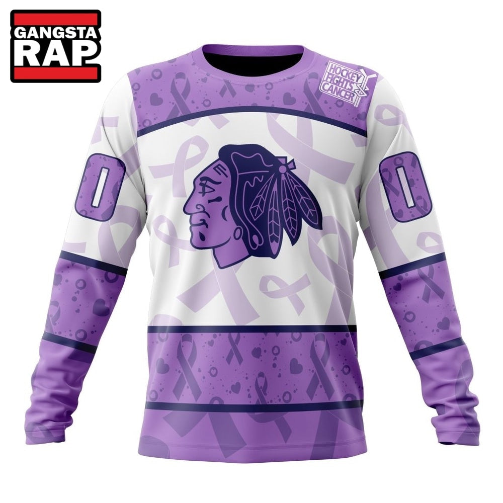 NHL Chicago Blackhawks Special Lavender Fight Cancer Hoodie, T Shirt