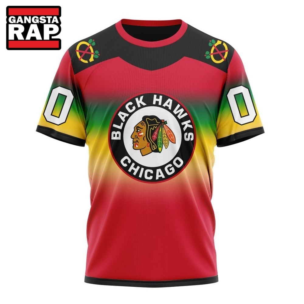 NHL Chicago Blackhawks Special Retro Gradient Design Hoodie, T Shirt