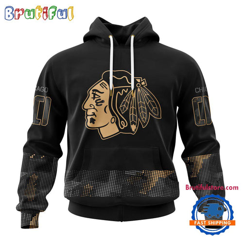 NHL Chicago Blackhawks Veterans Military Appreciation Design Hoodie, Sweatshirt, TShirt