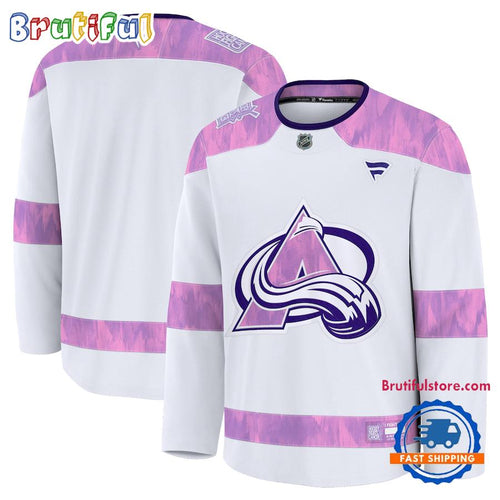 NHL Colorado Avalanche 2024 Hockey Fights Cancer Practice Jersey Shirt