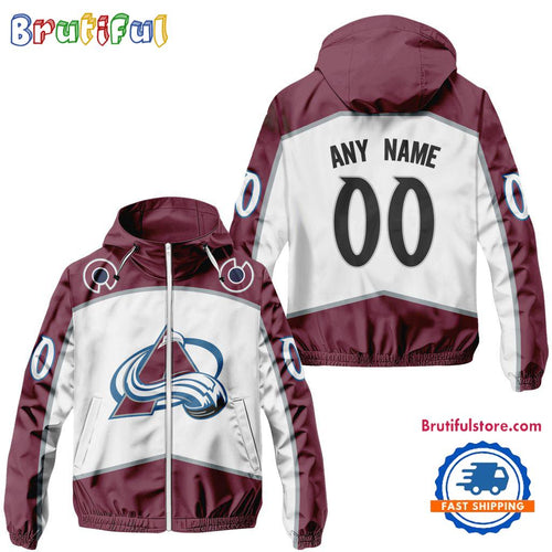 NHL Colorado Avalanche Away Windbreaker Outdoor Jacket, Personalized Hockey Team Jacket Outfits