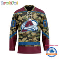 NHL Colorado Avalanche Camo Veterans Custom Hockey Jersey