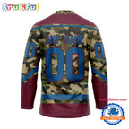 NHL Colorado Avalanche Camo Veterans Custom Hockey Jersey