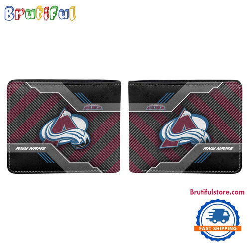 NHL Colorado Avalanche Hockey Logo Team Personalized Name Black Men’s Wallet
