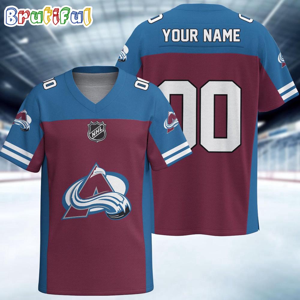 NHL Colorado Avalanche Hockey Team Personalized Football Jersey