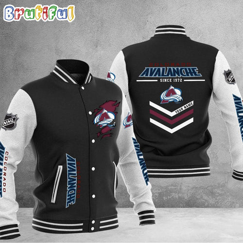NHL Colorado Avalanche Hockey Team Personalized Varsity Baseball Jacket
