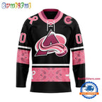NHL Colorado Avalanche In October We Wear Pink Breast Cancer Design Hockey Jersey