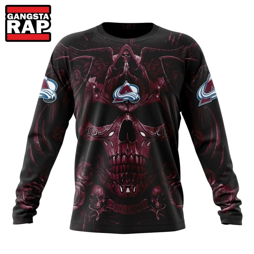 NHL Colorado Avalanche Special Design Halloween With Skull Art Hoodie, T Shirt