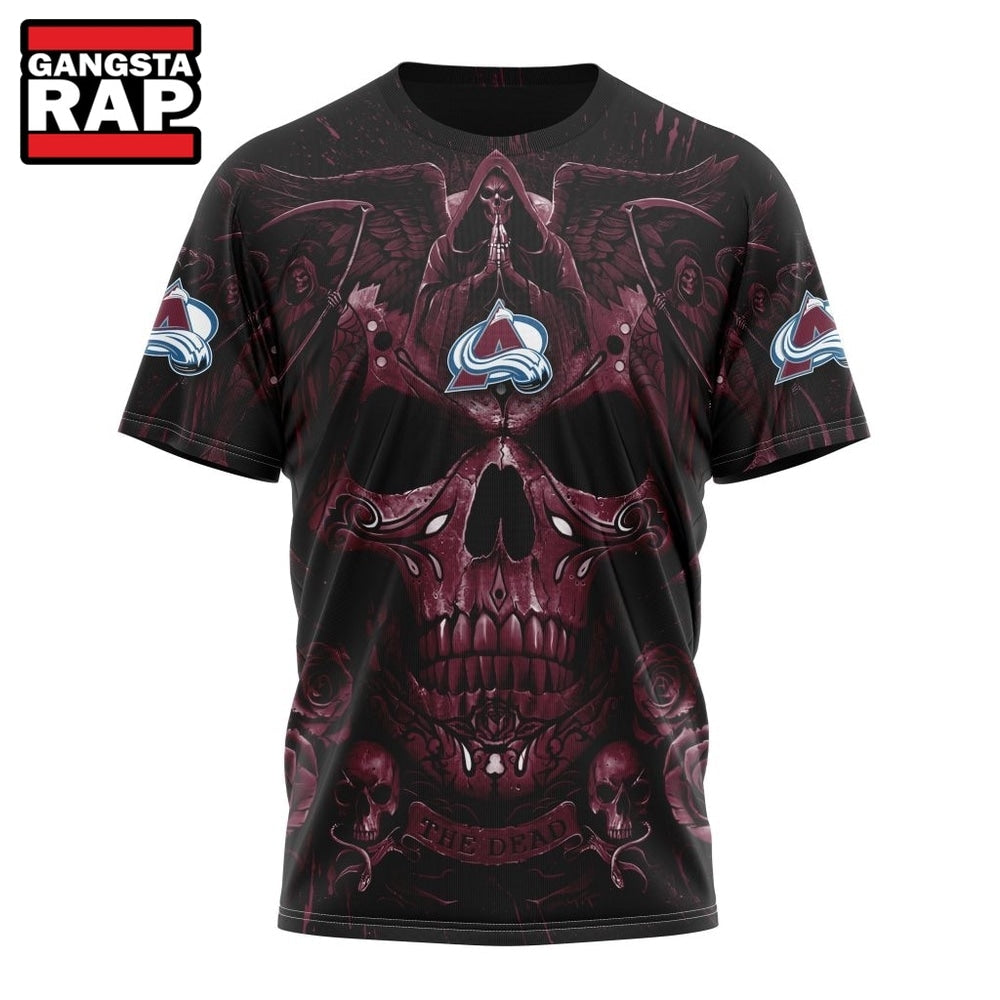 NHL Colorado Avalanche Special Design Halloween With Skull Art Hoodie, T Shirt