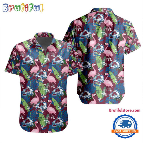 NHL Colorado Avalanche Special Flamingo Hawaiian Design Button Shirt