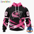 NHL Columbus Blue Jackets 2026 Hockey Pink Fights Breast Cancer Design Hoodie, TShirt, Sweatshirt