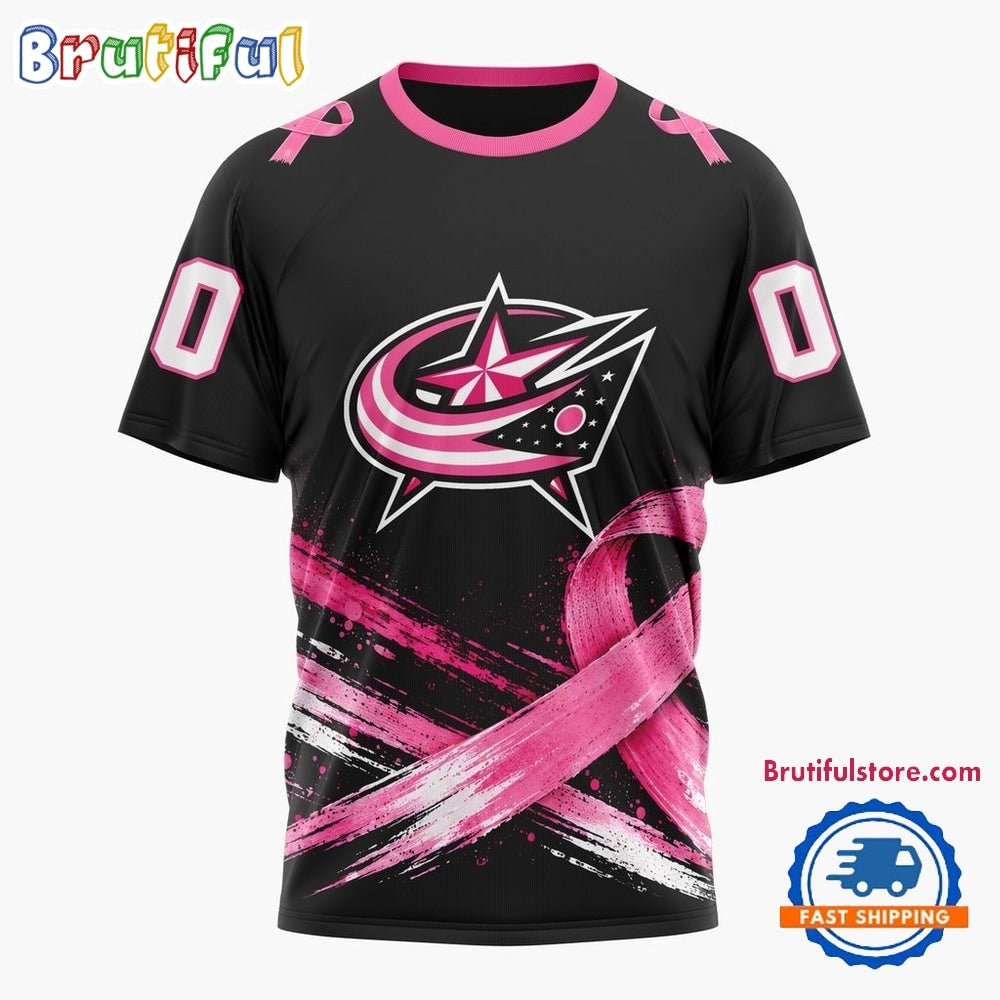 NHL Columbus Blue Jackets 2026 Hockey Pink Fights Breast Cancer Design Hoodie, TShirt, Sweatshirt