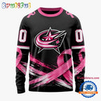 NHL Columbus Blue Jackets 2026 Hockey Pink Fights Breast Cancer Design Hoodie, TShirt, Sweatshirt