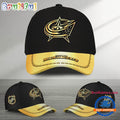 NHL Columbus Blue Jackets Black And Gold Design Cap Hats