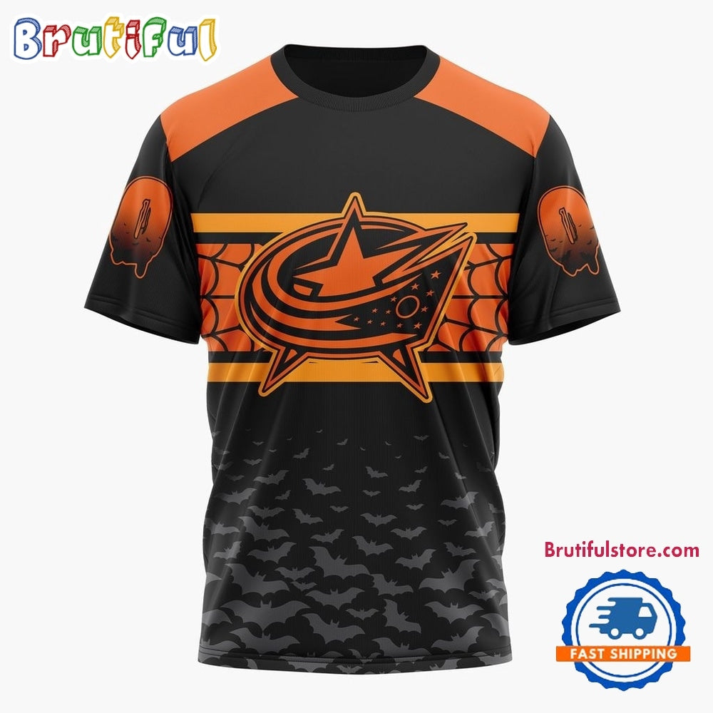 NHL Columbus Blue Jackets Halloween Design Personalized Hoodie, T Shirt, Sweatshirt