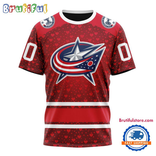 NHL Columbus Blue Jackets Hockey Team Gift For Valentines Day TShirt, Sweatshirt, Hoodie