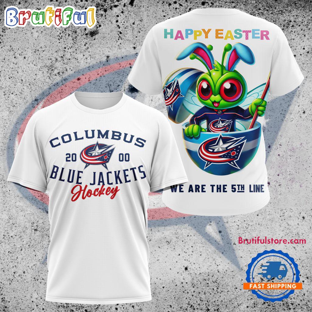 NHL Columbus Blue Jackets Hockey Team Mascot Design Happy Easter Day T Shirt