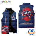 NHL Columbus Blue Jackets Personalized Hockey Logo Team Sleeveless Puffer Jacket